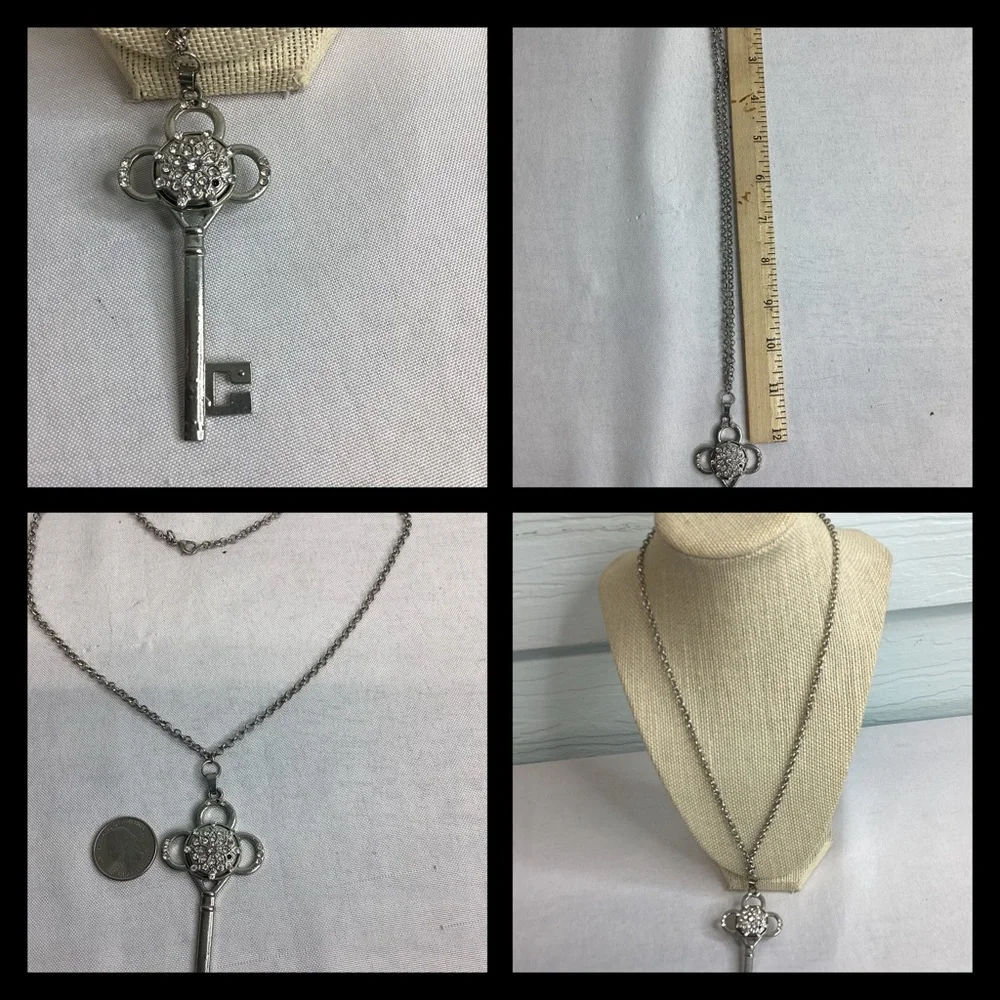 Silver Key Pendant Necklace